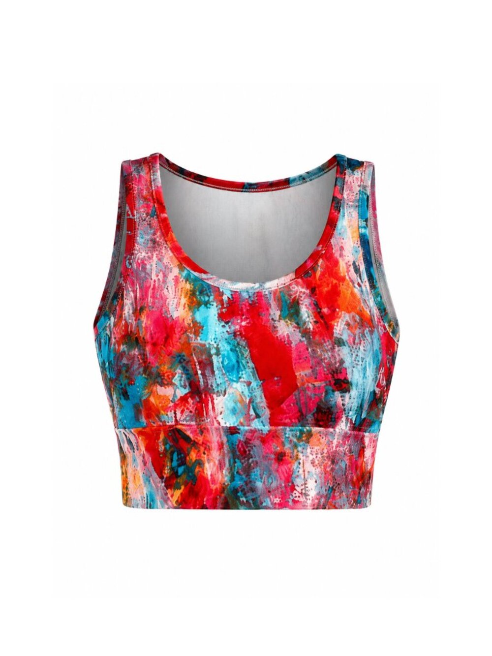 Athleisure | Leggings Park Brand Abstract Print Longline Sports Bra | Colorful M